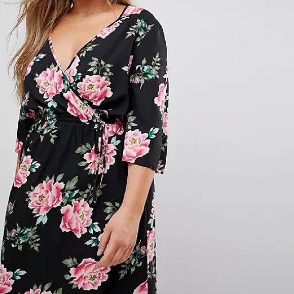 Influence Floral Print Wrap Midi Dress - Picture 5 of 6